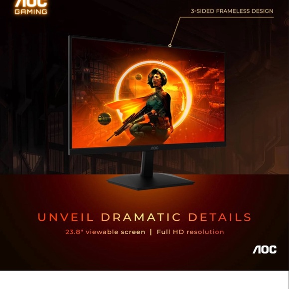 AOC GAMING MONITOR 180HZ  24G15N - Picture 9 of 9